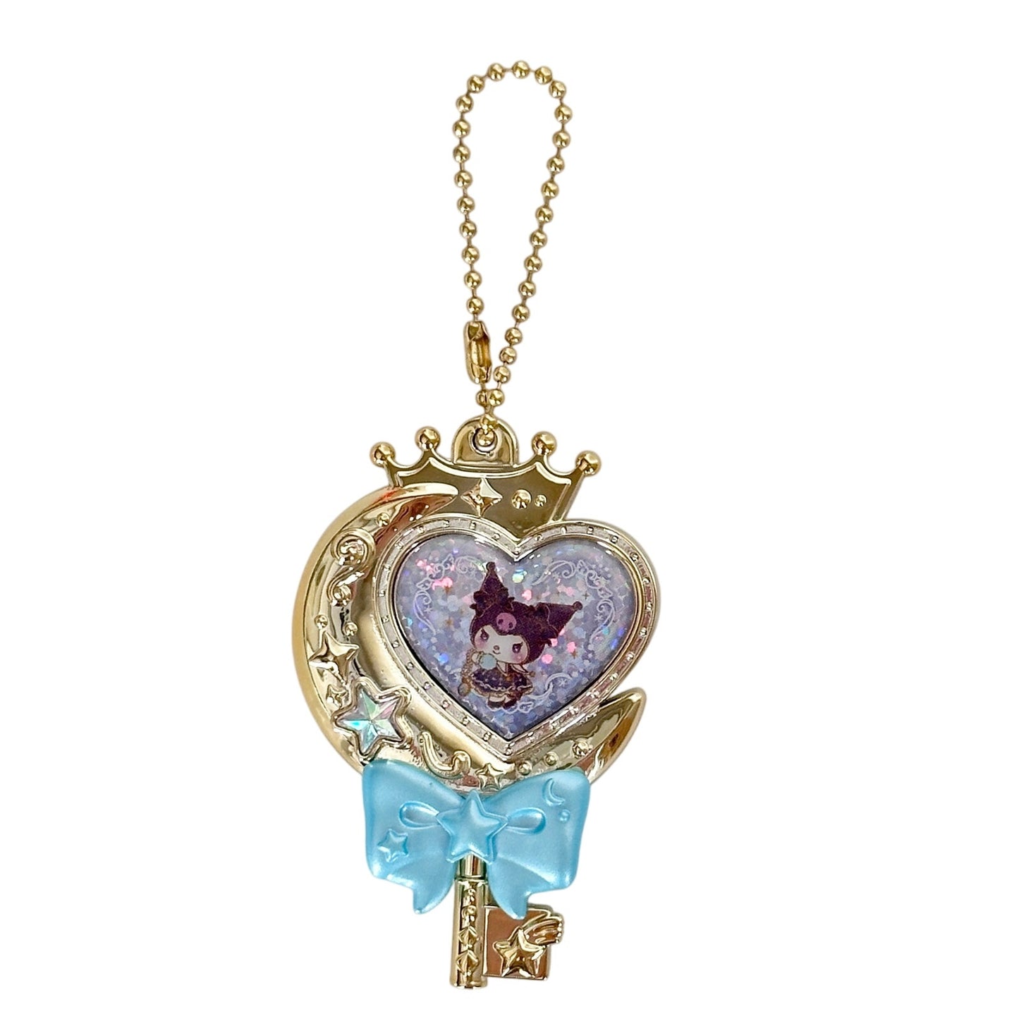 Kuromi Sanrio Kiratti Magical Charm Key Gachapon Charm Ribbon Keychain Gold