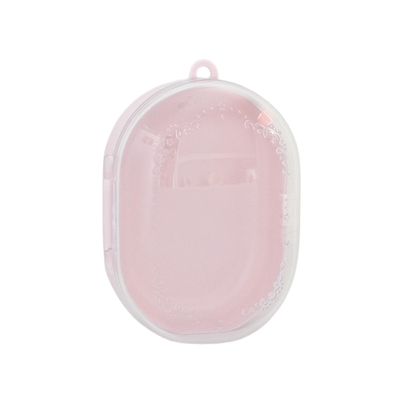 Clear Trinket Carrying Case Bag Hanger/Carrier/Display in Pastel Pink