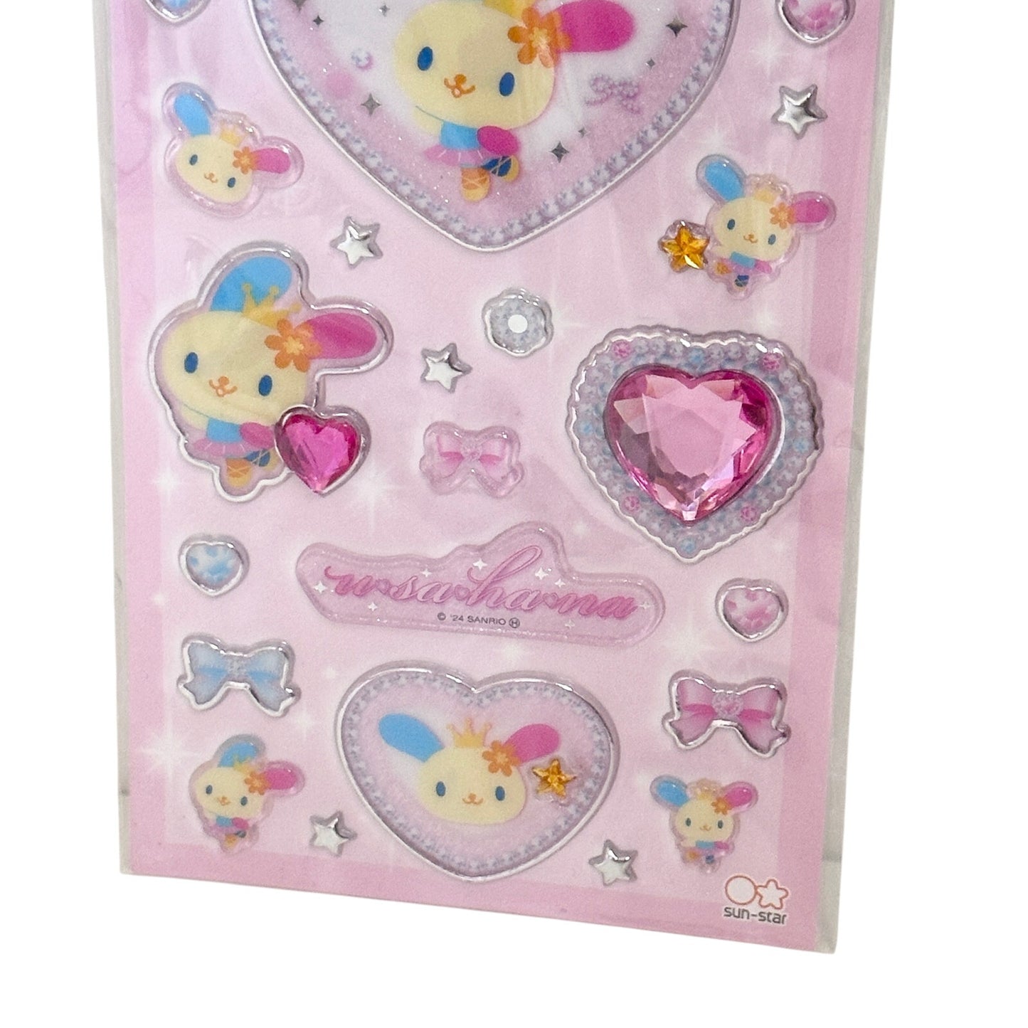 Usahana Sanrio Japan Stickers Gems 3D Jewels Bows Ribbons Hearts Pink