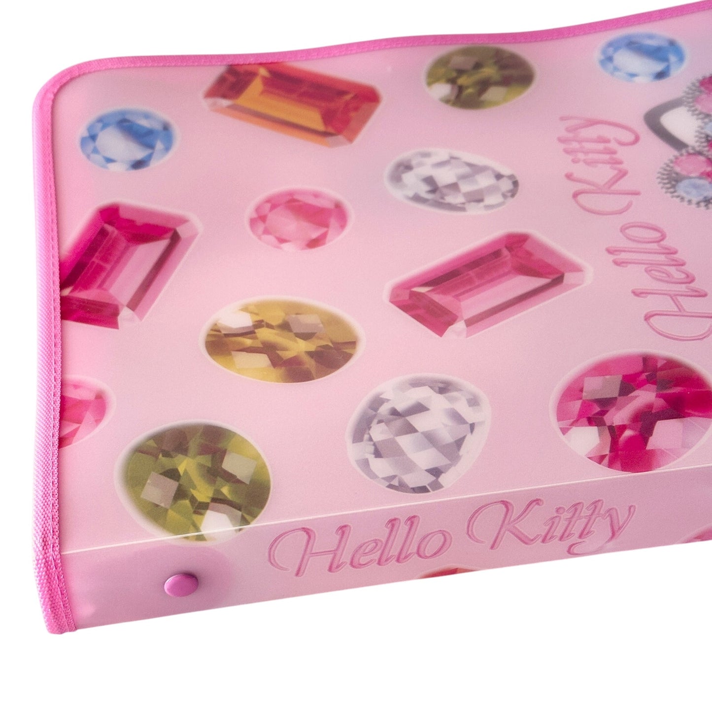 Hello Kitty Vintage Y2K Gem PVC Zipper Folder 2000s Sanrio Japan 2006 Pink