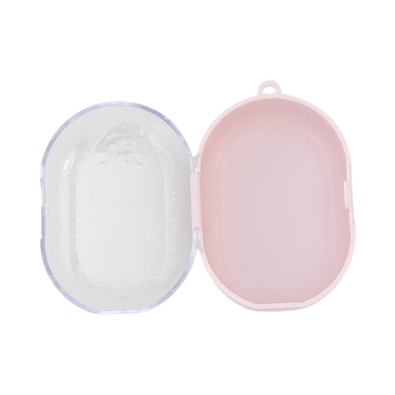 Clear Trinket Carrying Case Bag Hanger/Carrier/Display in Pastel Pink