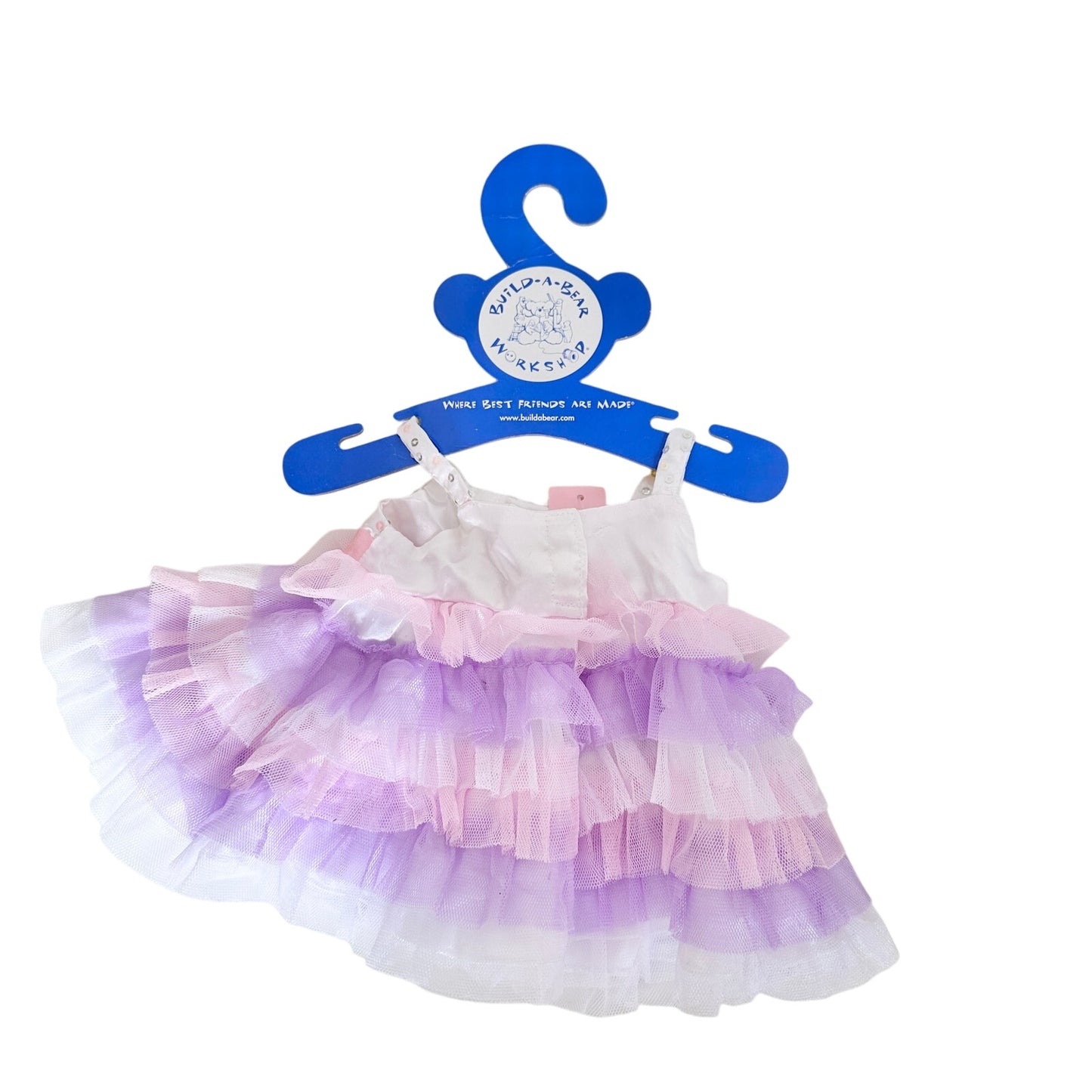 Build-A-Bear Pink Purple Tulle Dress Gems BAB Workshop Clothes Outfit 2000s