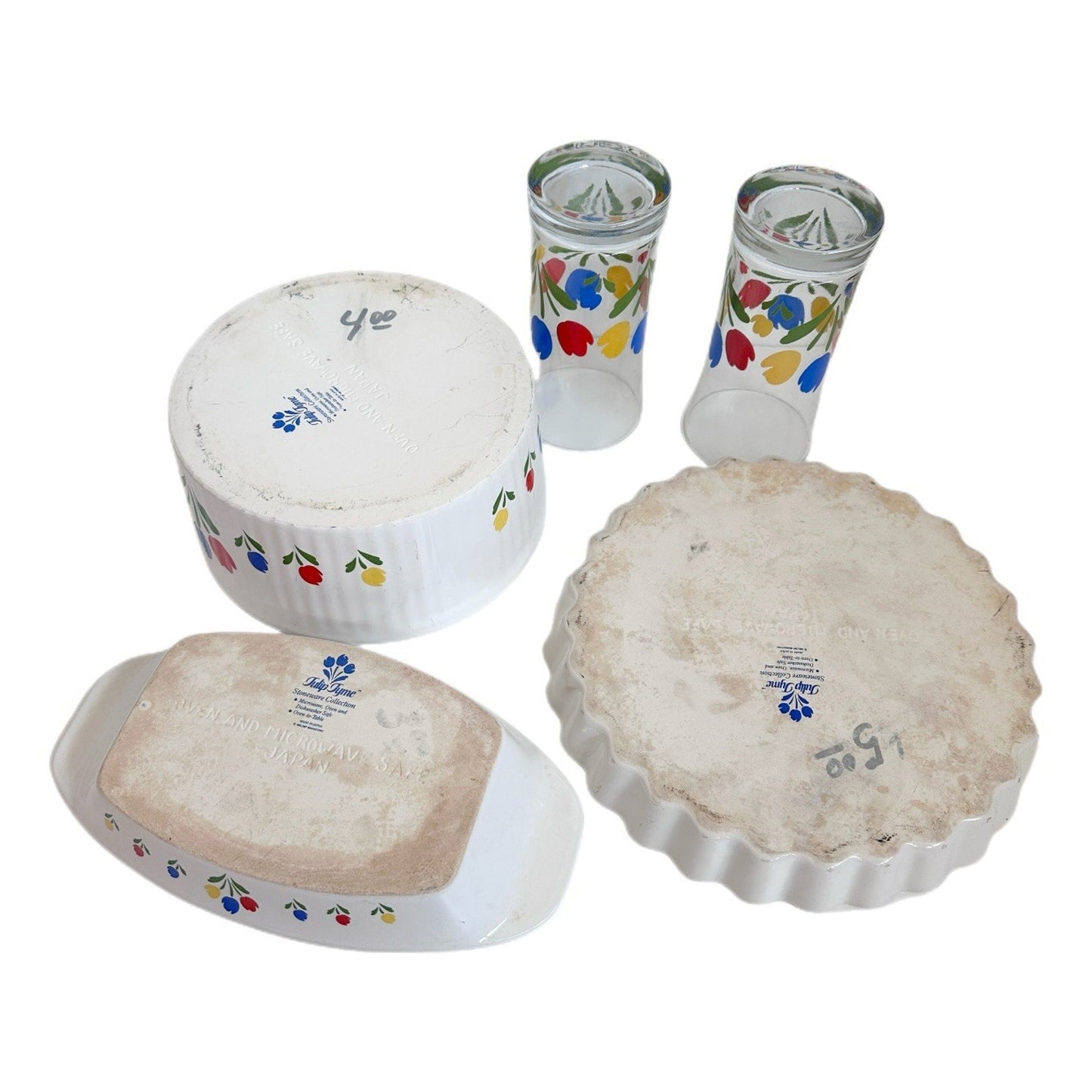 1985 Tulip Type Stoneware Made In Japan Set