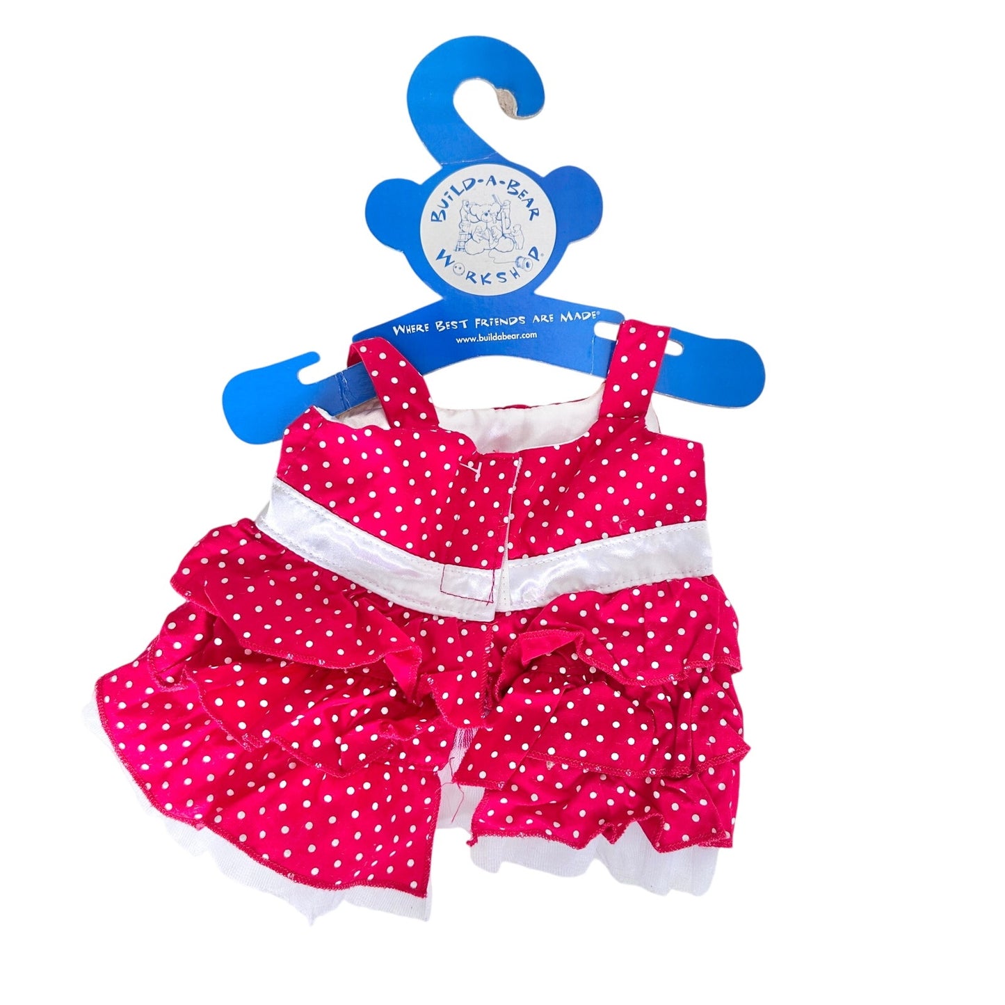 Build-A-Bear Red Polka Dot Bow Dress Valentine BAB Workshop Clothes Outfit 2000s