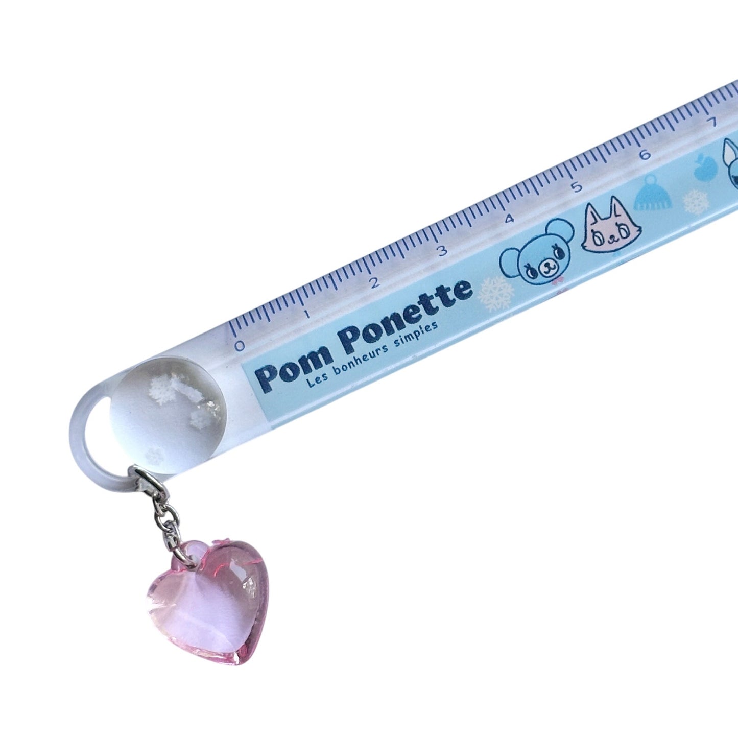 Pom Ponette Clear Acrylic Charm Ruler Centimeter Japan Merch Kawaii Heisei Retro