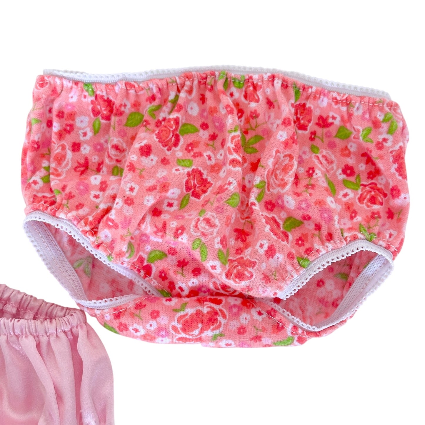 Build A Bear Pink Satin & Floral Underwear Panties BAB 2000s