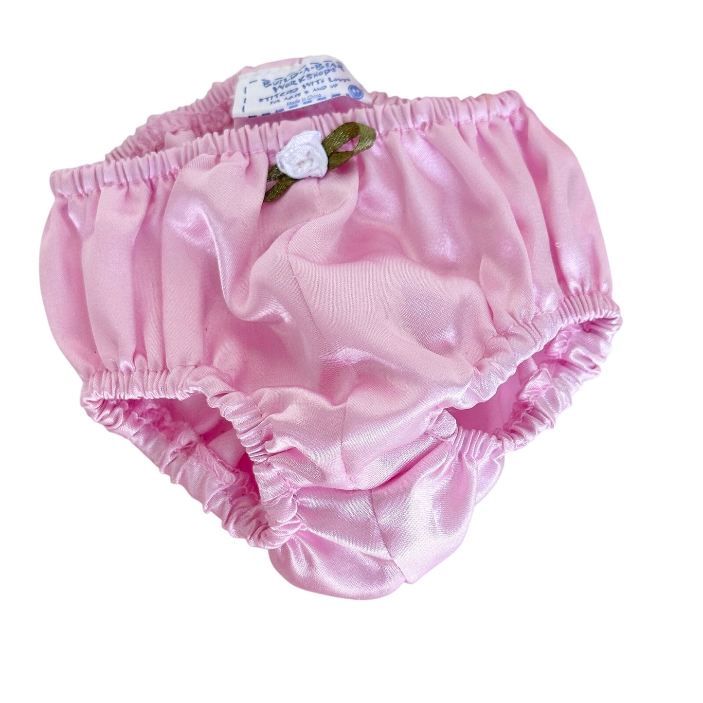 Build A Bear Pink Satin & Floral Underwear Panties BAB 2000s