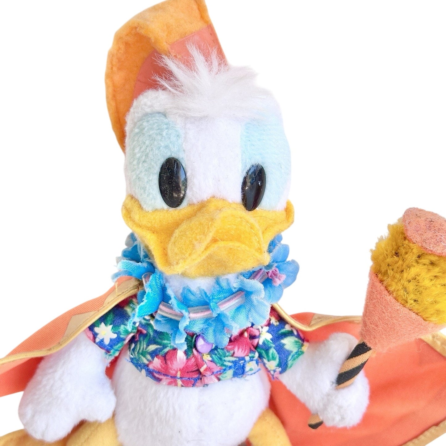 Vintage Donald Duck Tokyo Disney Tropical Hawaii Plush RARE Japan 20th Torch