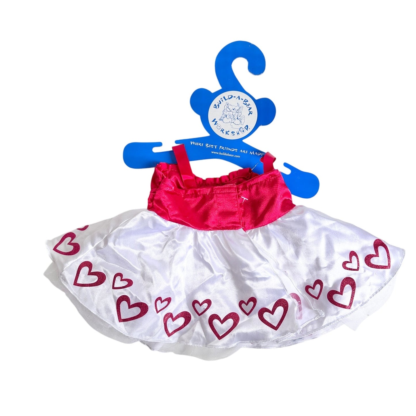 Build-A-Bear Hearts Valentines Dress Satin BAB Workshop Clothes Outfit 2000s