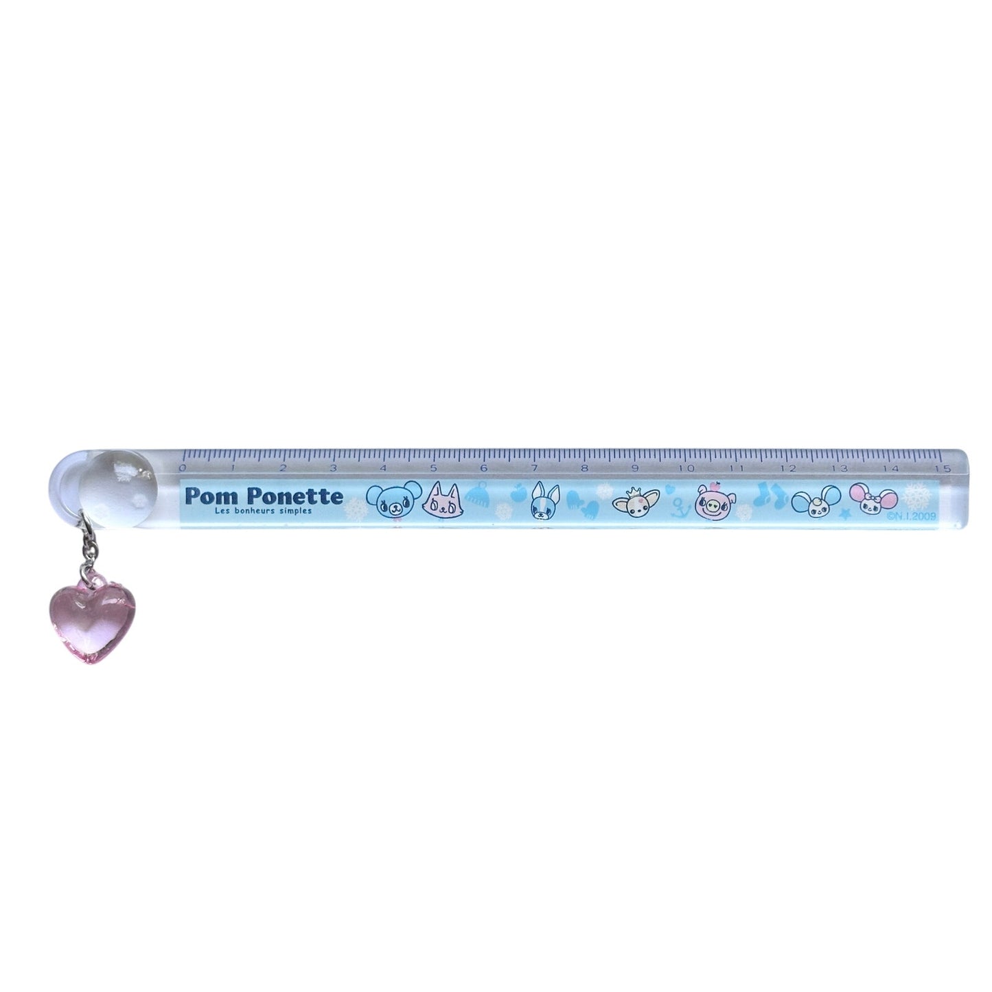 Pom Ponette Clear Acrylic Charm Ruler Centimeter Japan Merch Kawaii Heisei Retro
