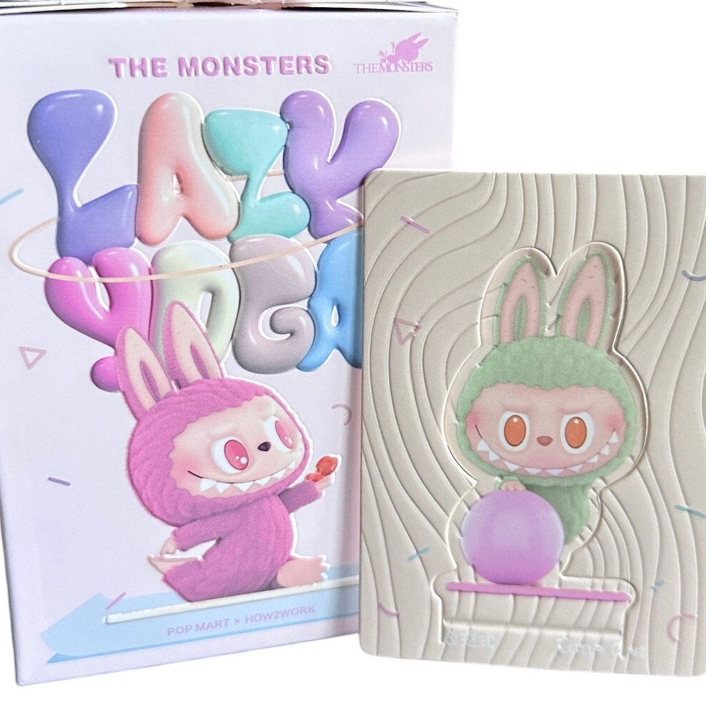 POP MART: THE MONSTERS Lazy Yoga Series Blind Box Flocked Figure Open ZONE OUT