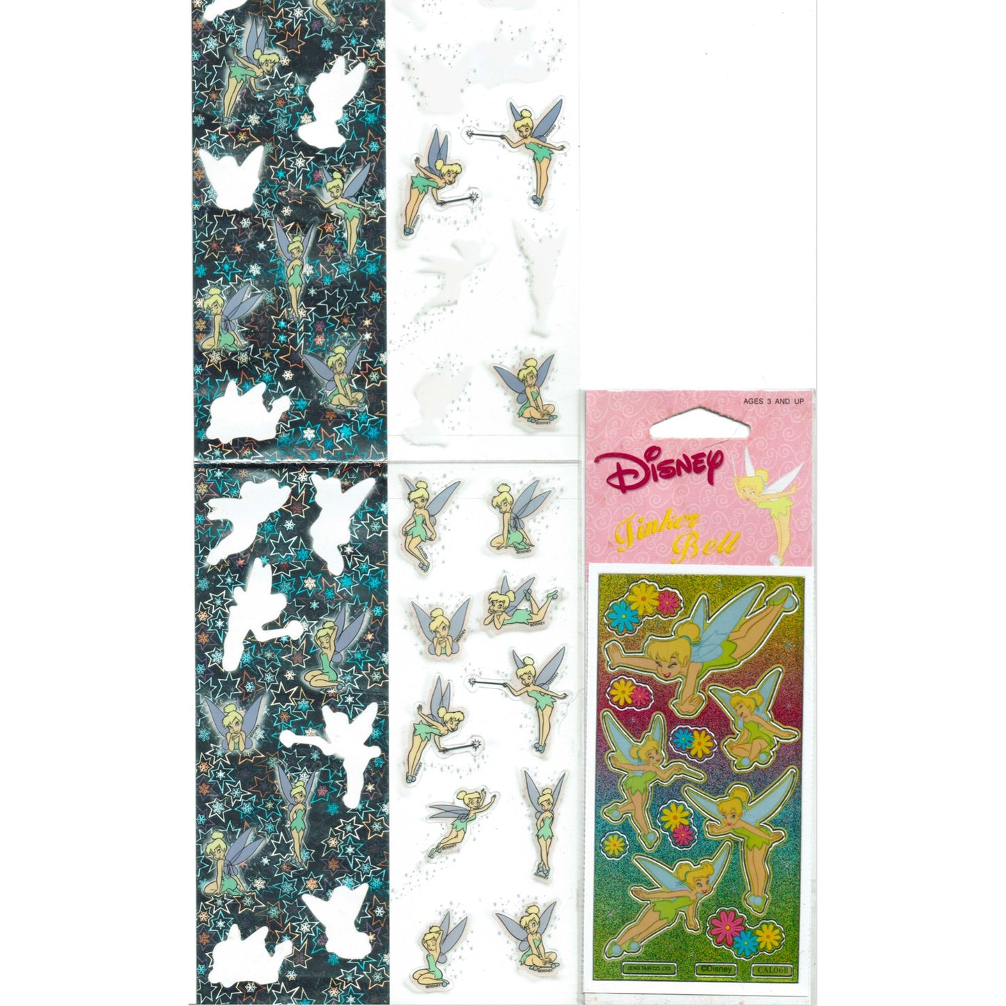 Tinker Bell Heisei Retro Vintage Stickers 2000s Japan Disney Peter Pan Glitter