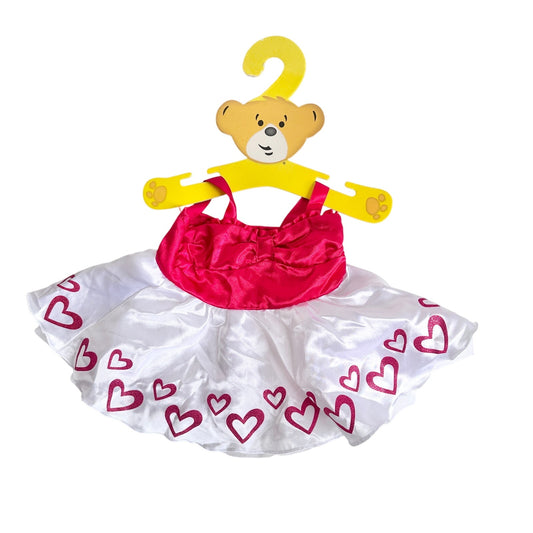 Build-A-Bear Hearts Valentines Dress Satin BAB Workshop Clothes Outfit 2000s