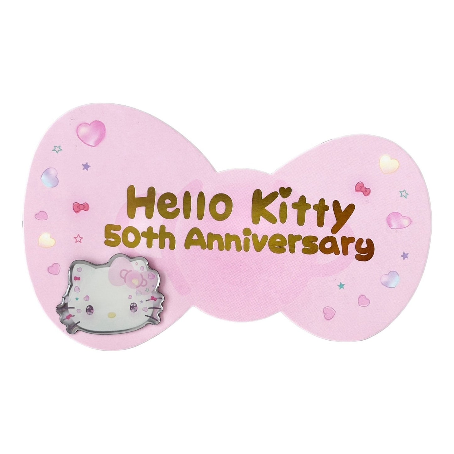 Hello Kitty 50th Anniversary Sanrio Japan Pin with Bow Backing Card