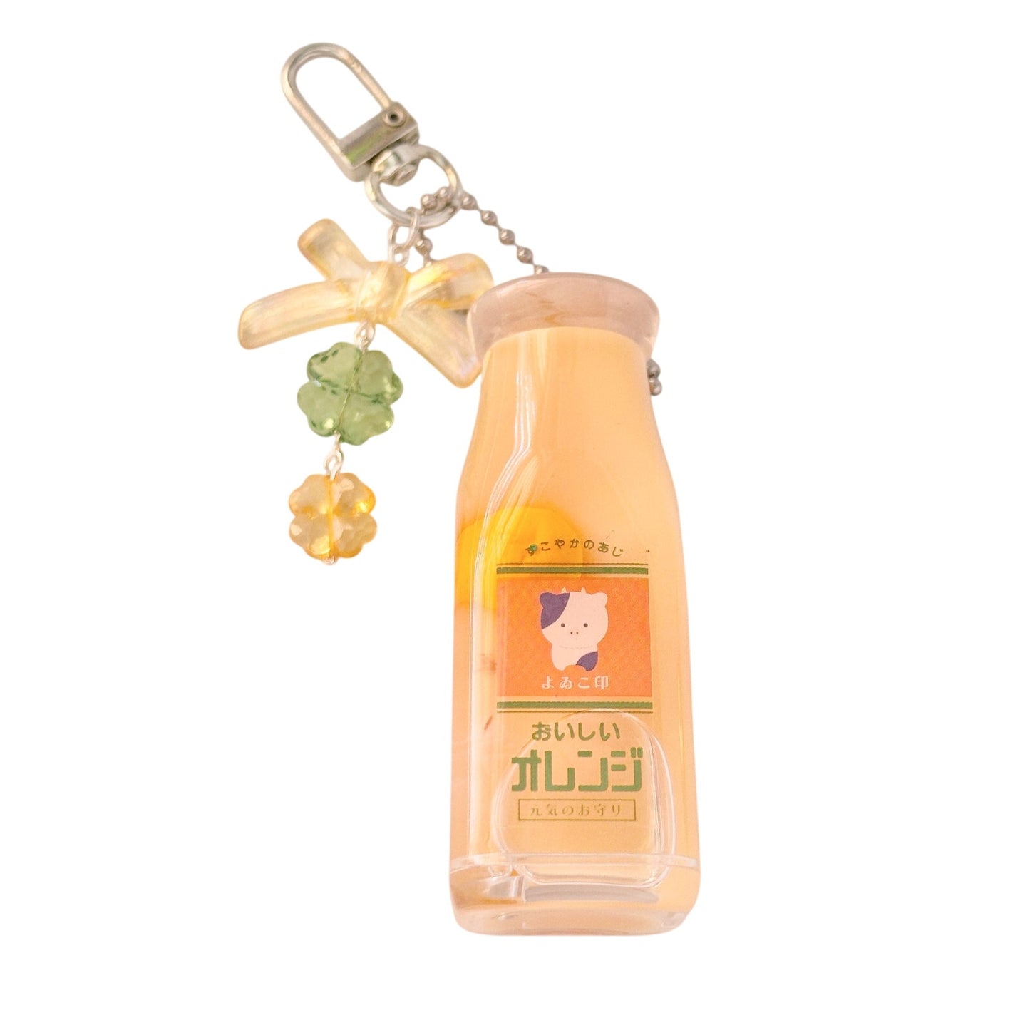 Orange Milk Bottle Bag Charm