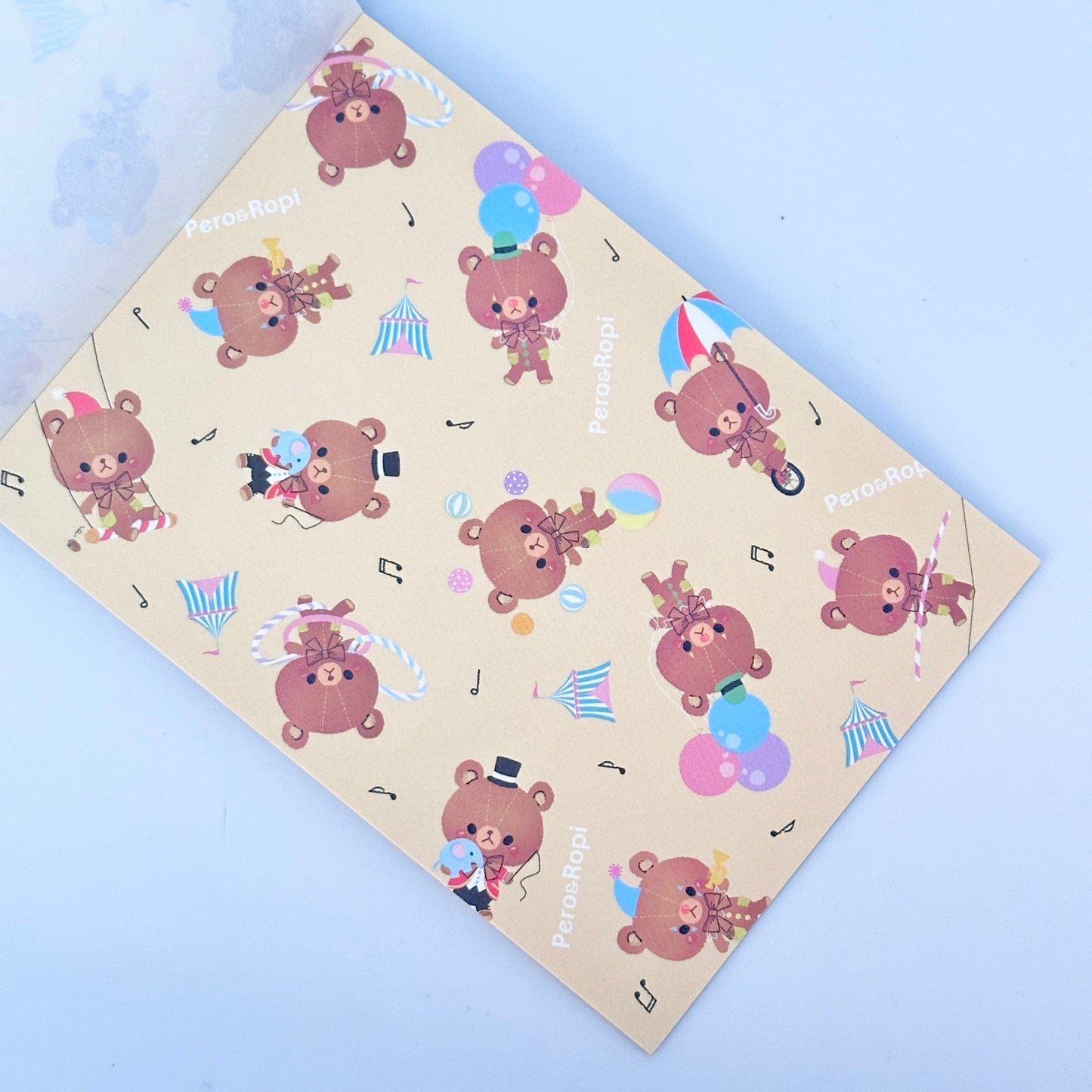 Pero & Ropi Memo Pad Heisei Retro Vintage Bears Kawaii Clover Circus