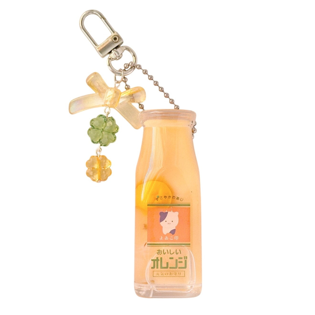 Orange Milk Bottle Bag Charm