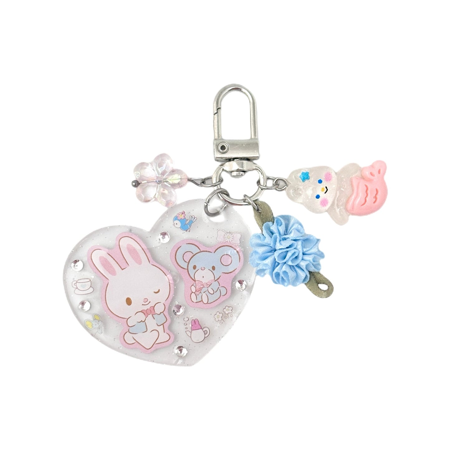 Rhythm and Flat My Melody Acrylic Heart Bag Charm Pastel