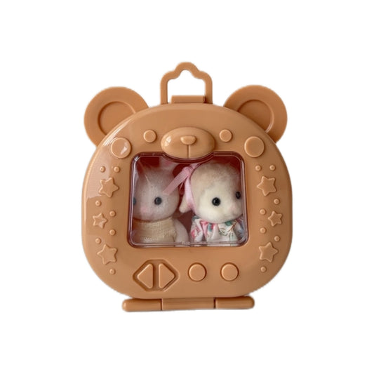 Toy Carrier Bag Charm Protective Case Clear Bubble - Brown Bear