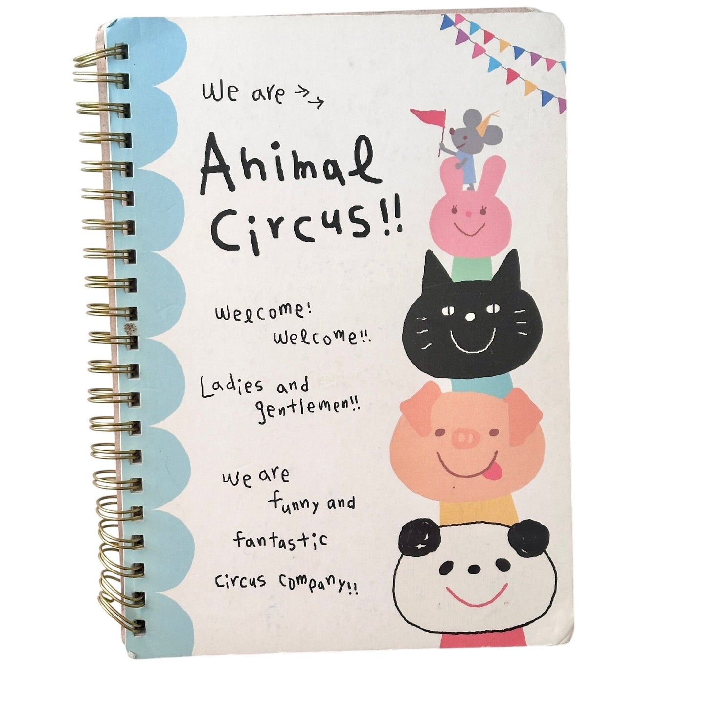 Animal Circus Vintage Wire Bound Notebook Japanese Stationery