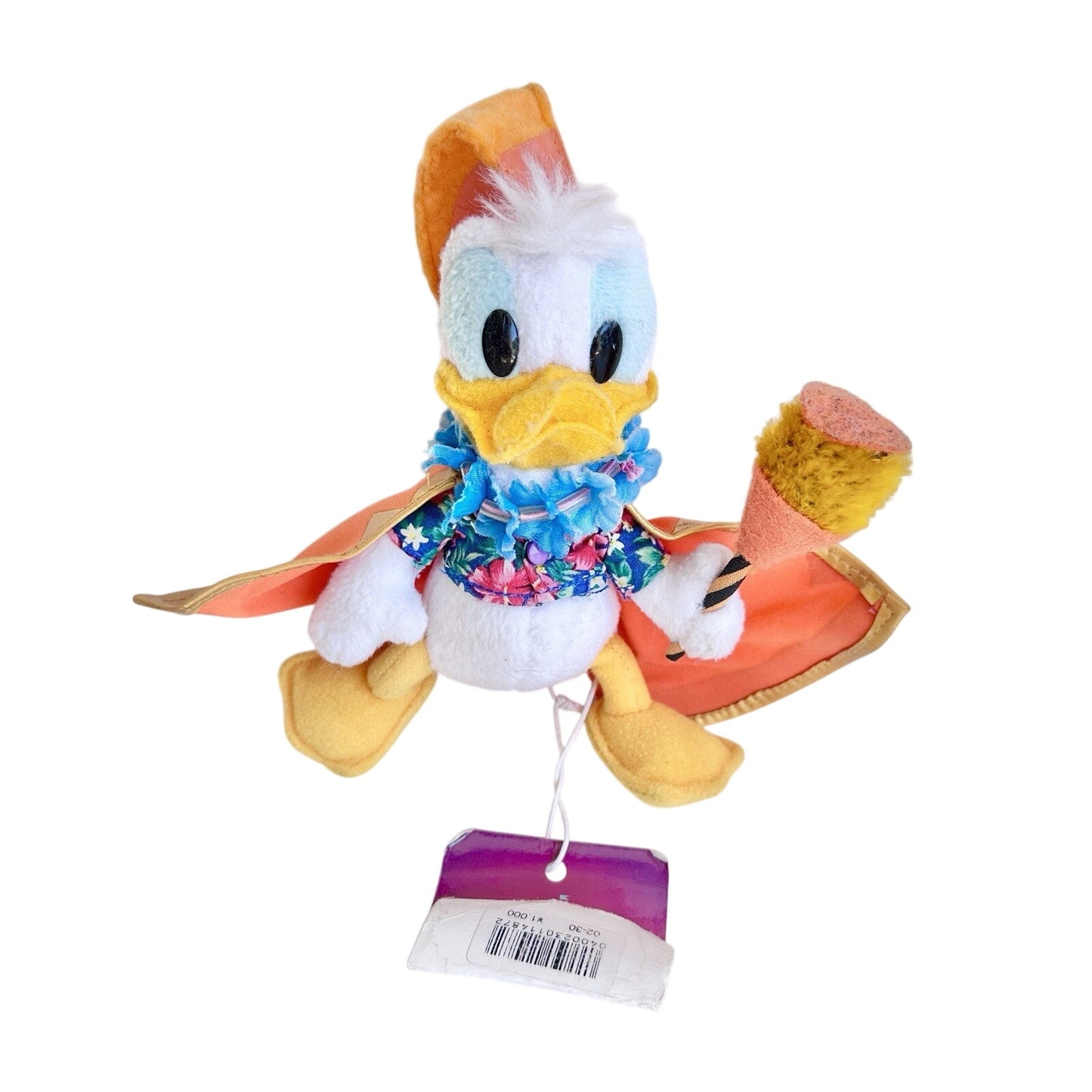 Vintage Donald Duck Tokyo Disney Tropical Hawaii Plush RARE Japan 20th Torch