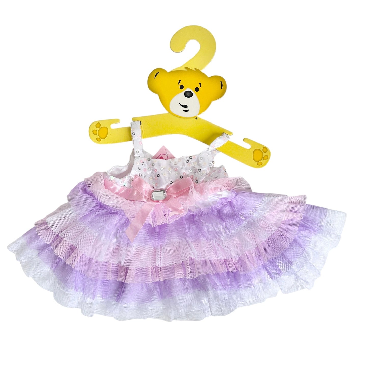 Build-A-Bear Pink Purple Tulle Dress Gems BAB Workshop Clothes Outfit 2000s