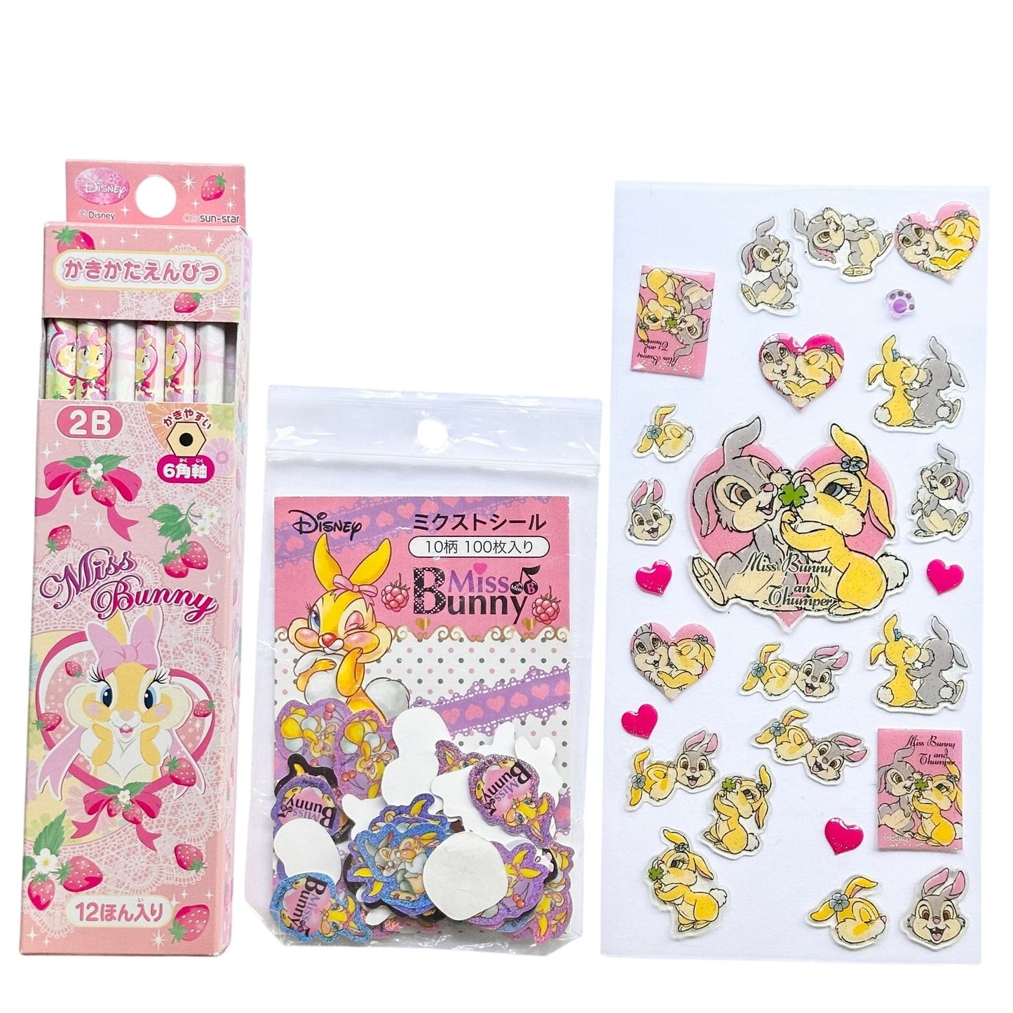Miss Bunny Disney Stationery Heisei Retro Vintage Stickers Thumper Japan Pencils