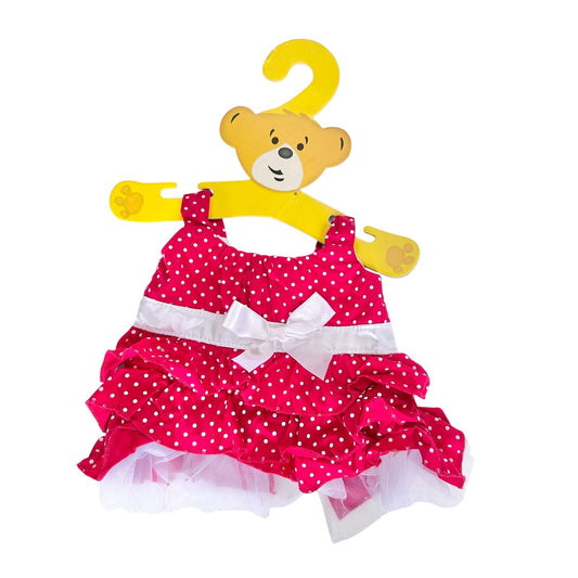 Build-A-Bear Red Polka Dot Bow Dress Valentine BAB Workshop Clothes Outfit 2000s