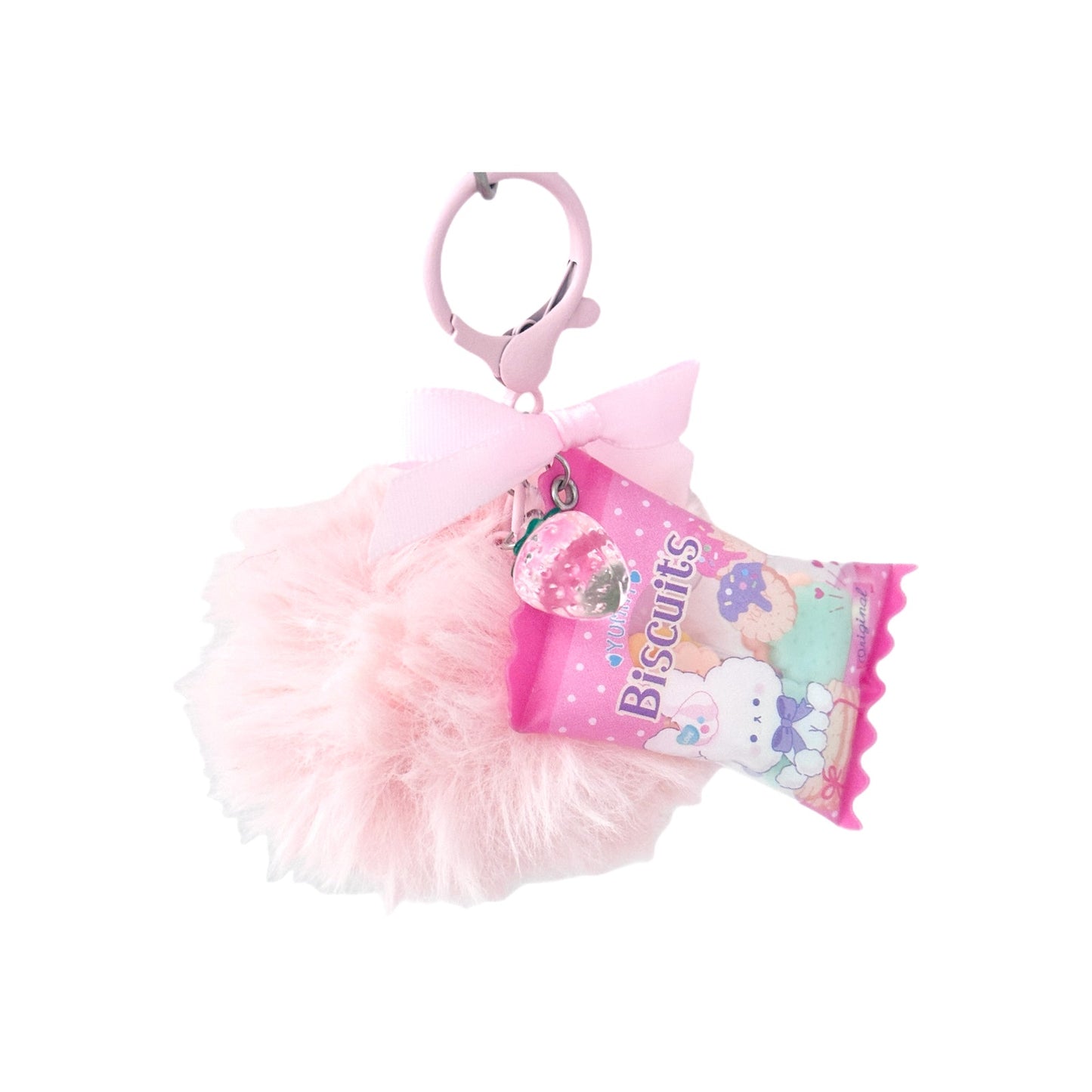 2000s Shaker Charm Pink Pom Pom Bag Charm