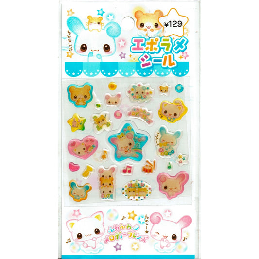 Heisei Retro Vintage Stickers 2000s Japan Fluffy Rabi-Chan Eporame Seal Puffy