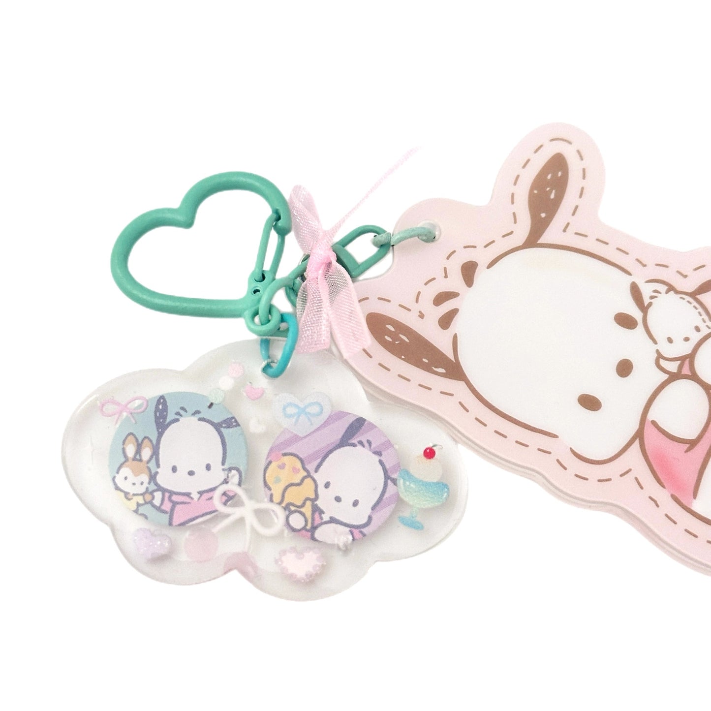 Pochacco Acrylic Ribbon Heart Bag Charm