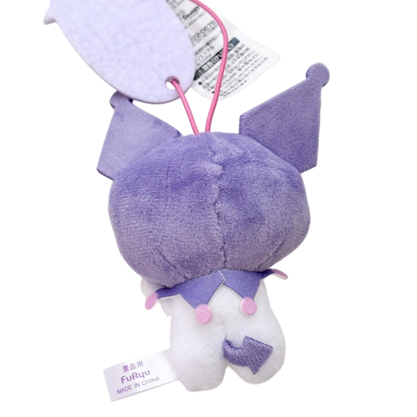 Kuromi Posing Peace Sign Sanrio Japan Mascot Strap Plush Toy 4" Purple