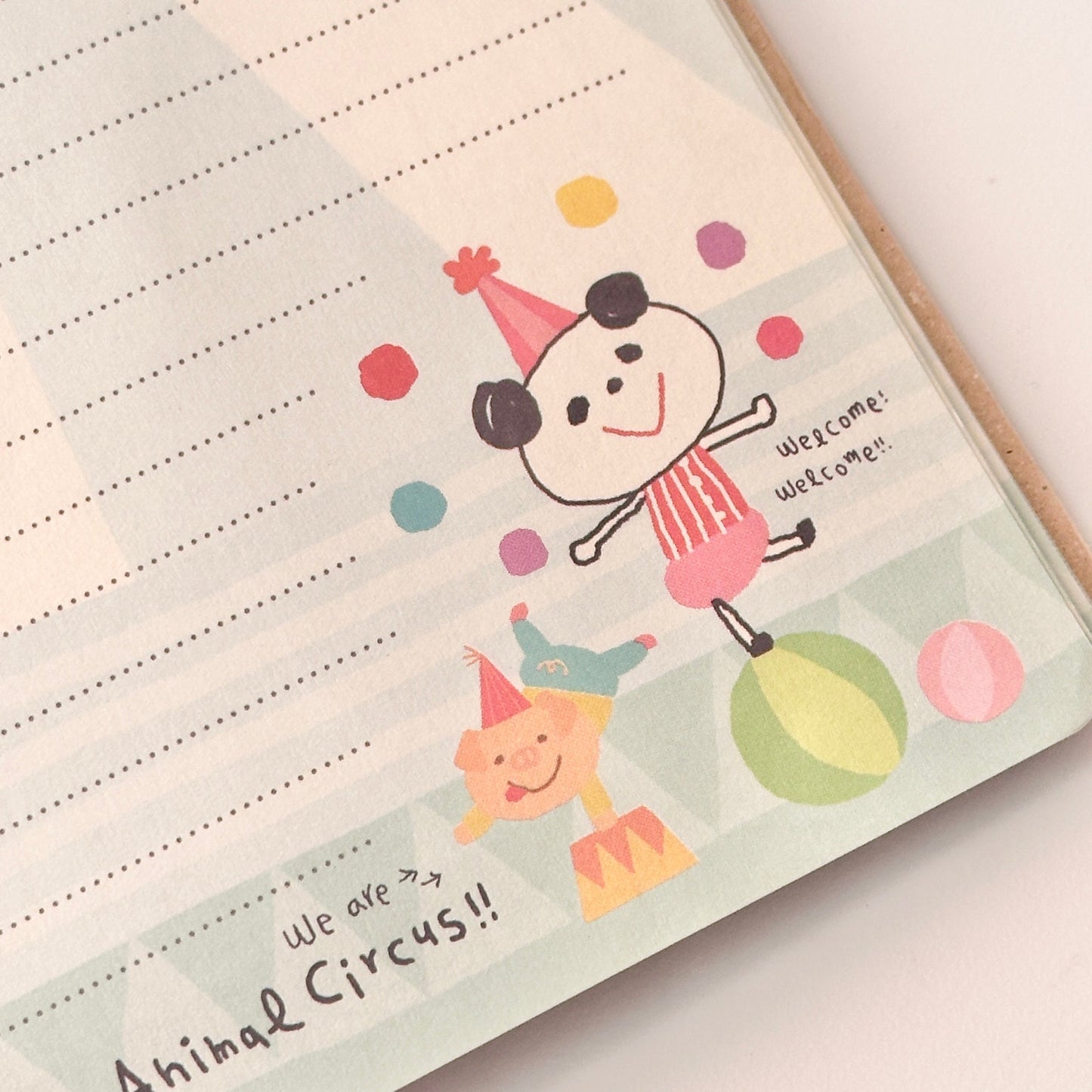 Animal Circus Vintage Wire Bound Notebook Japanese Stationery