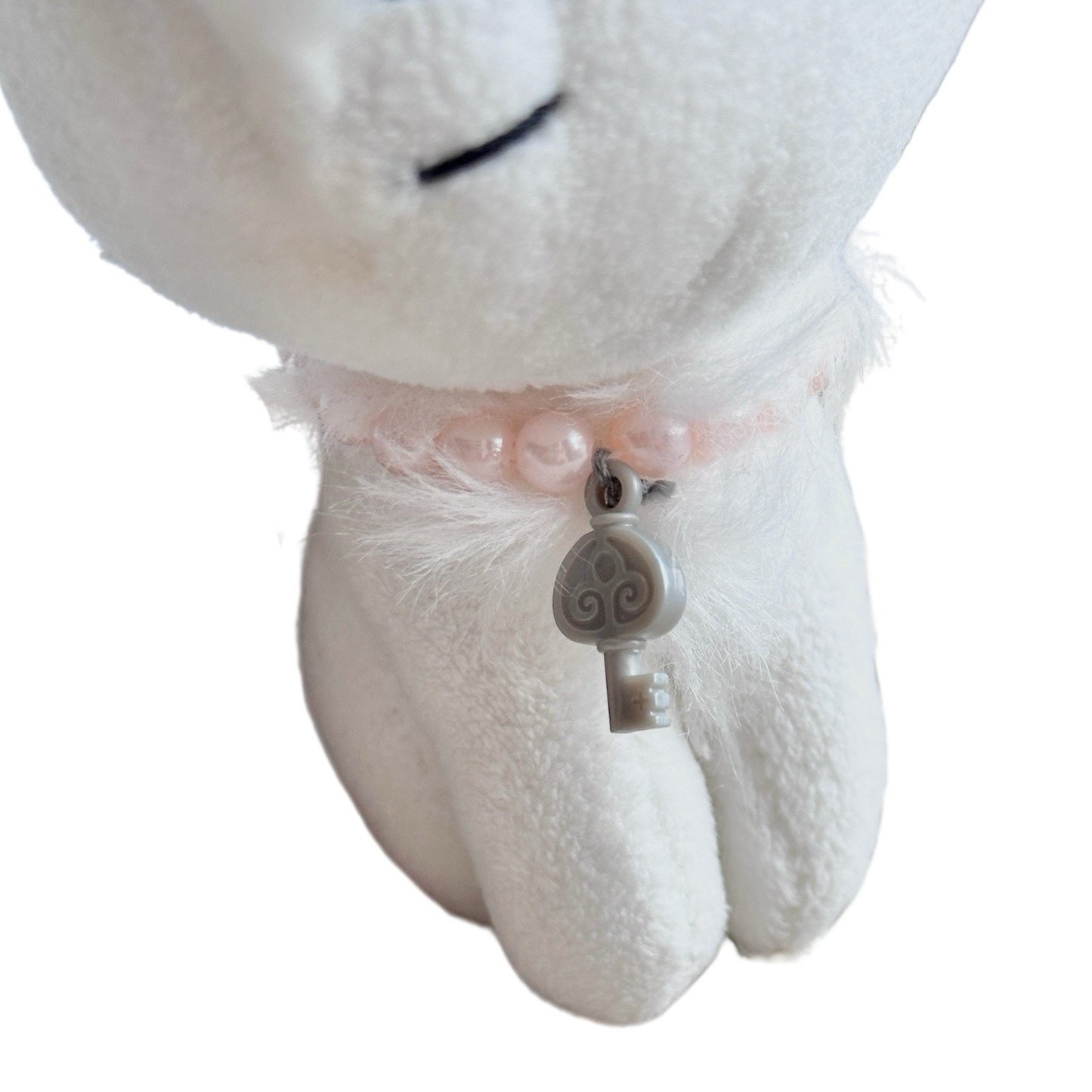 Charmmy Kitty Sanrio Plush Pearls Bow Pink Polka Dot Lace Ribbon Stuffed Mascot