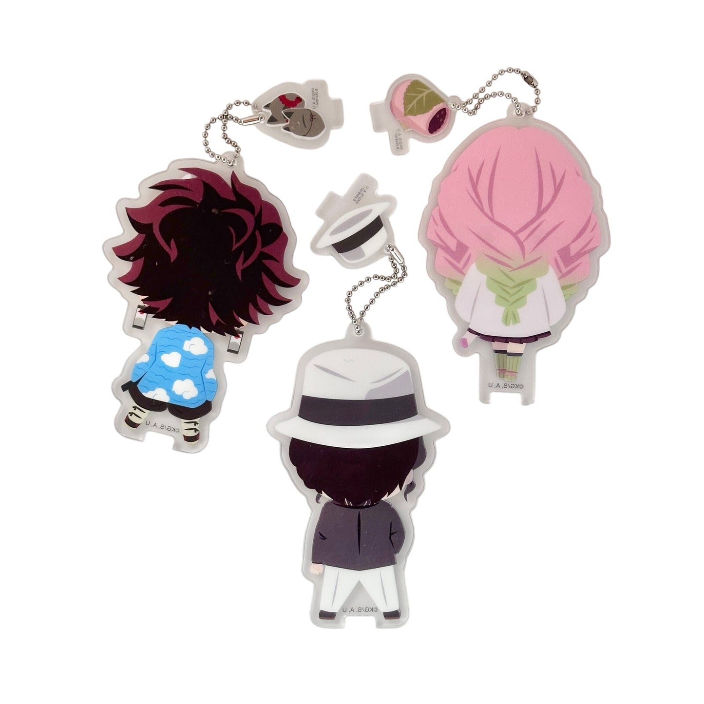 Set of 3 Demon Slayer Acrylic Charms Standees Tanjiro Mitsuri Kanroji Muzan