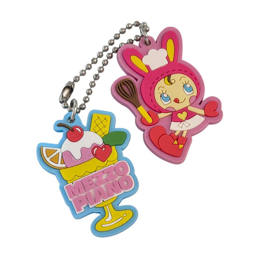 Mezzo Piano Brand Japan Bunny Charm Keychain PVC Rubber Official Merch Gachapon