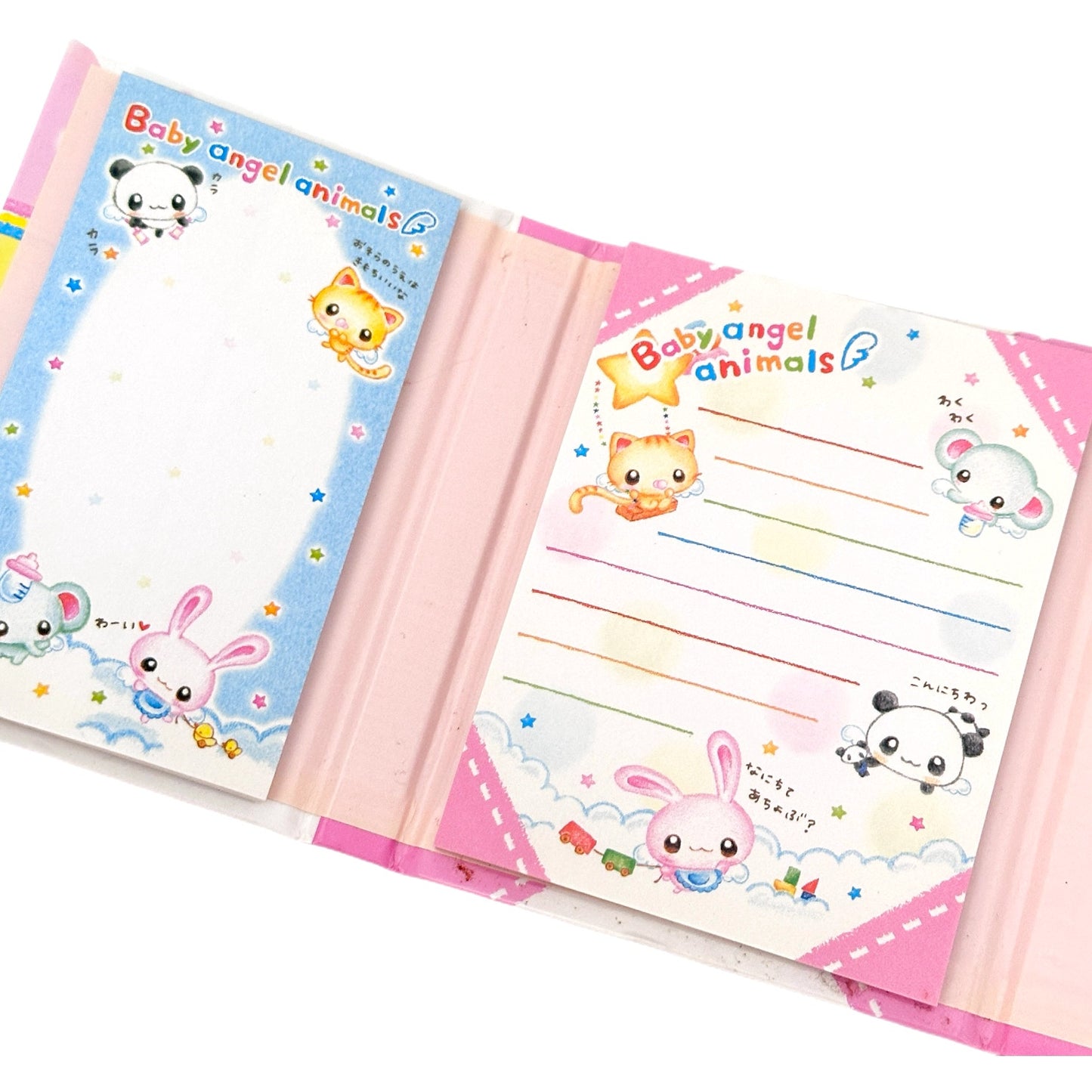 Baby Angel Animals Memo Pad Heisei Retro Vintage Kawaii Bear Bunny Cat