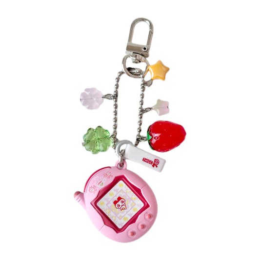 Strawberry Clover Tamagotchi Charm