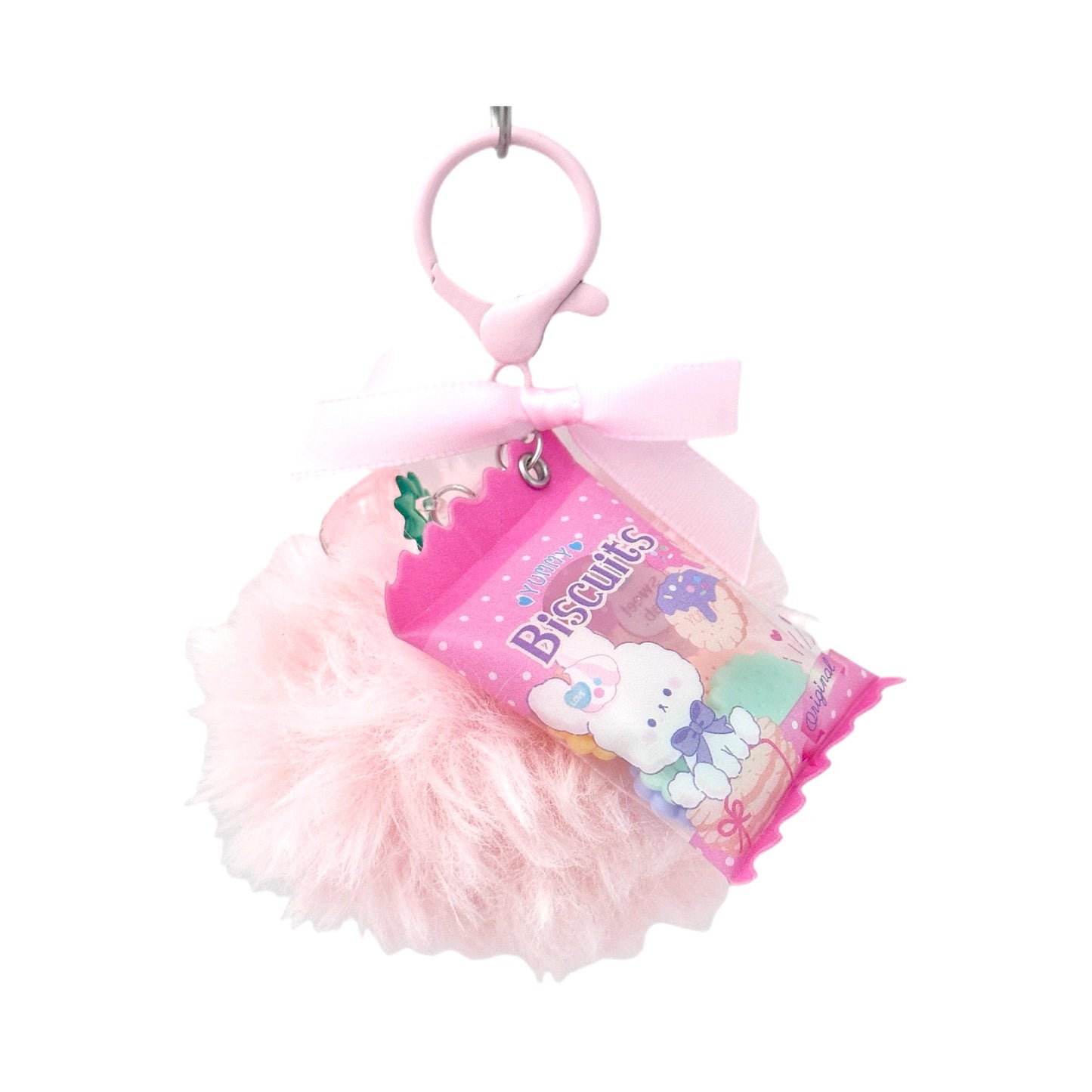 2000s Shaker Charm Pink Pom Pom Bag Charm