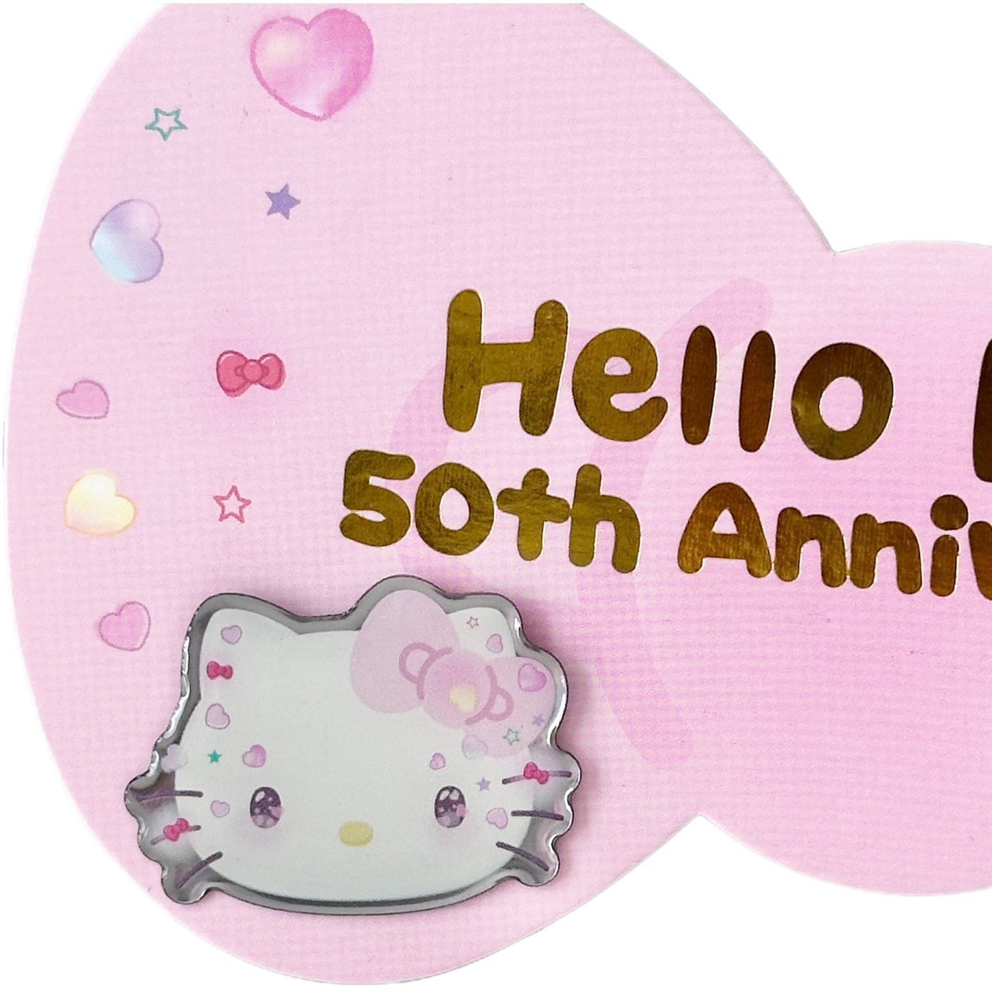 Hello Kitty 50th Anniversary Sanrio Japan Pin with Bow Backing Card