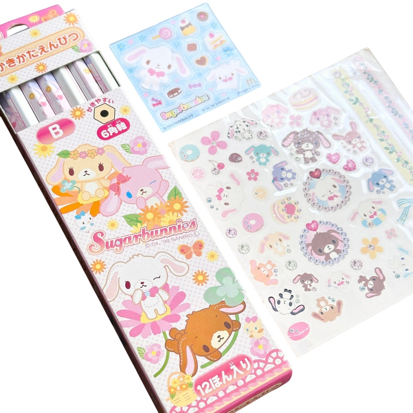 Sugar Bunnies Sanrio Stationery Heisei Retro Vintage Stickers 2000s Japan Pencil