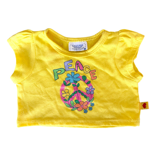 Build-A-Bear Peace Sign Hippie Shirt Tshirt BAB Workshop Clothes Outfit 2000s