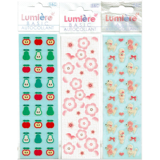 Set of Heisei Retro Vintage Stickers 2000s Japan Apple Pair Sakura Poodle Kawaii
