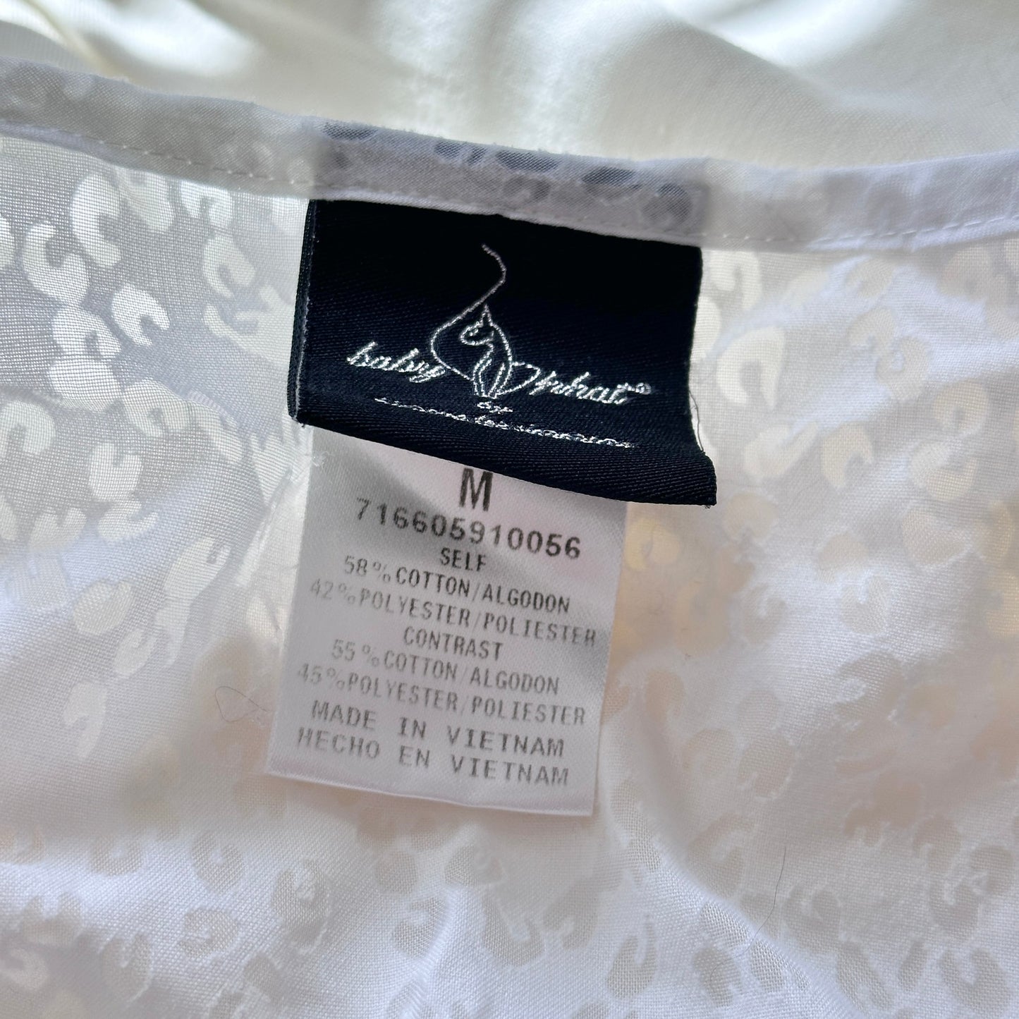 Baby Phat Cheetah Print Scrubs Top White 2000s Y2K Cute Medium
