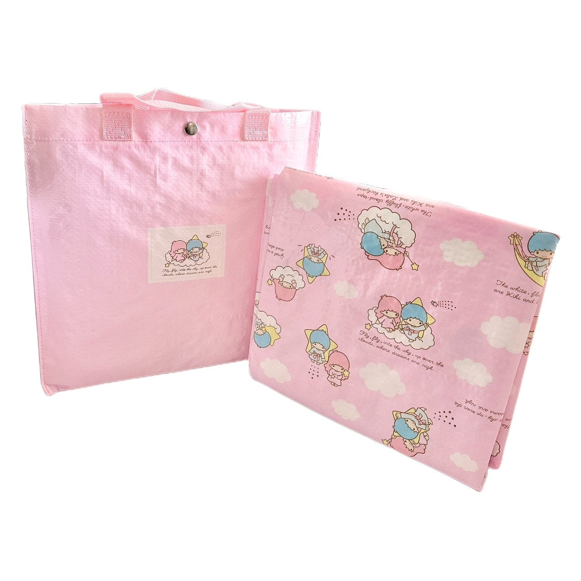 Little Twin Stars Sanrio Pink Vintage Picnic Tarp and Tote 2004 Vintage Heisei