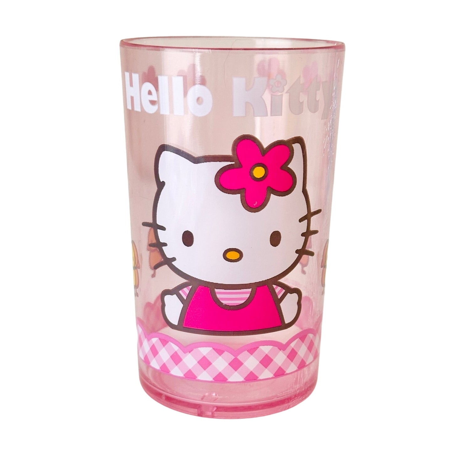 Vintage Hello Kitty Cup 2000s Pink Birds Plastic Cute