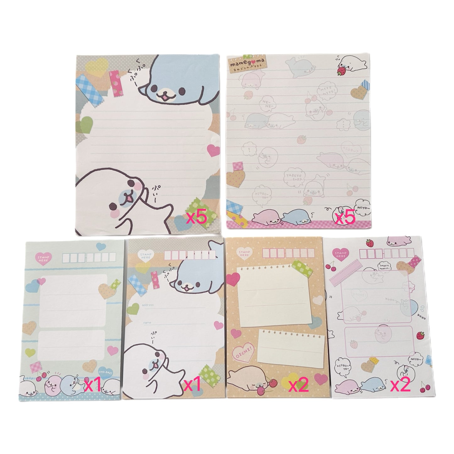 Mamegoma Letter Stationery Set Heisei Retro Japanese Kawaii