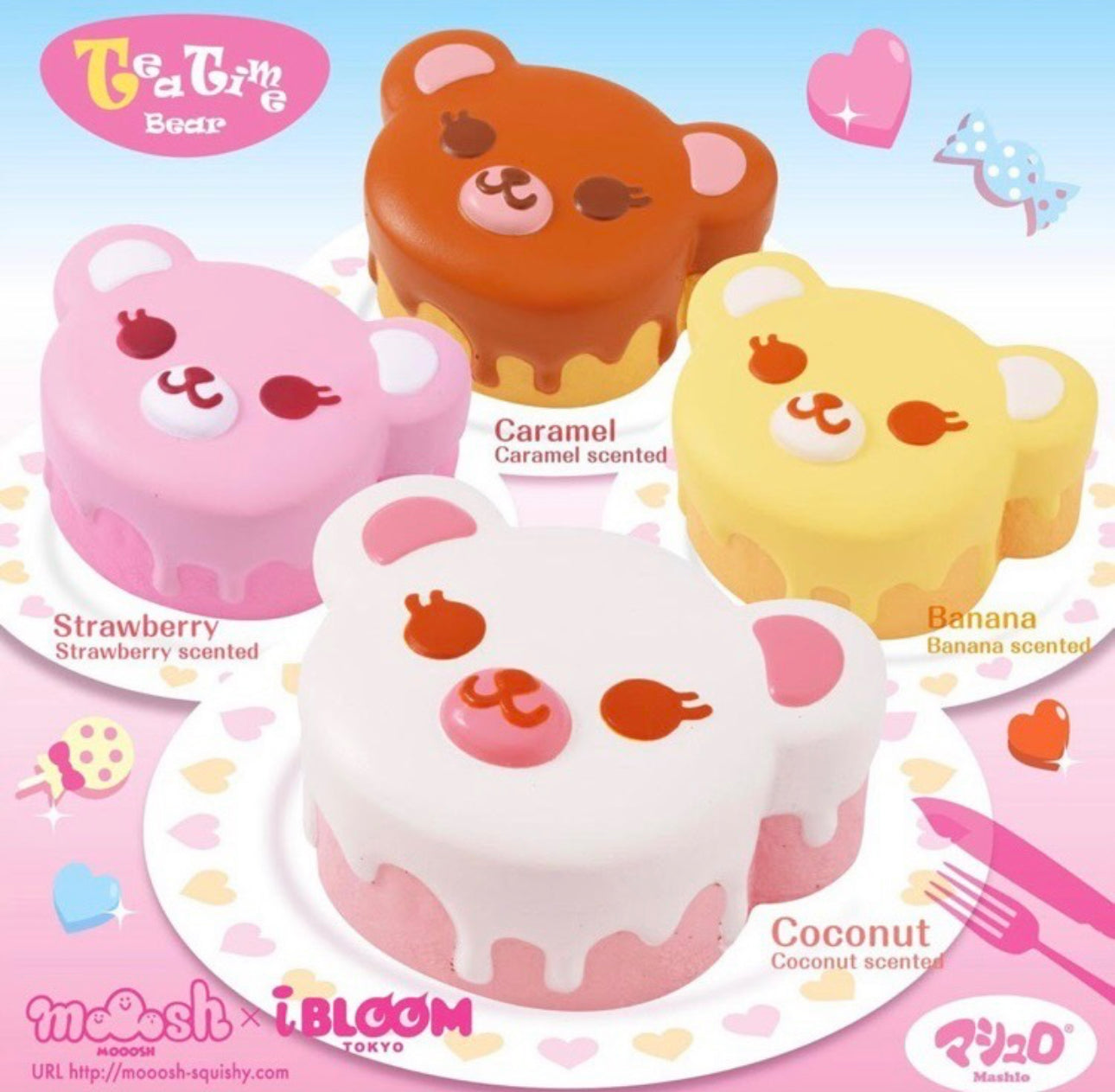 Ibloom Tea Time Strawberry Bear Cake