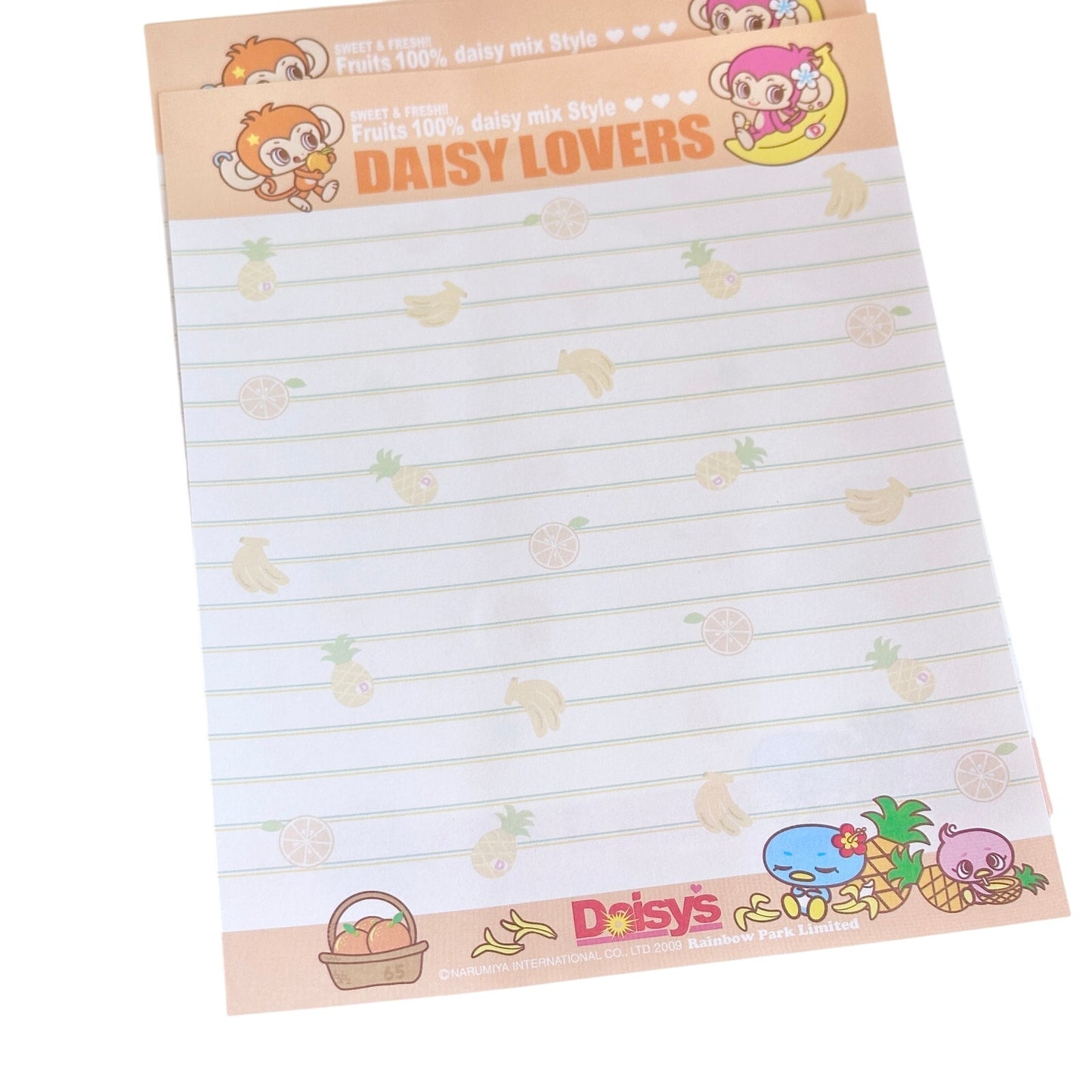 Daisy Lover Japan Letter Stationery Set Envelopes Stickers Oranges Monkeys