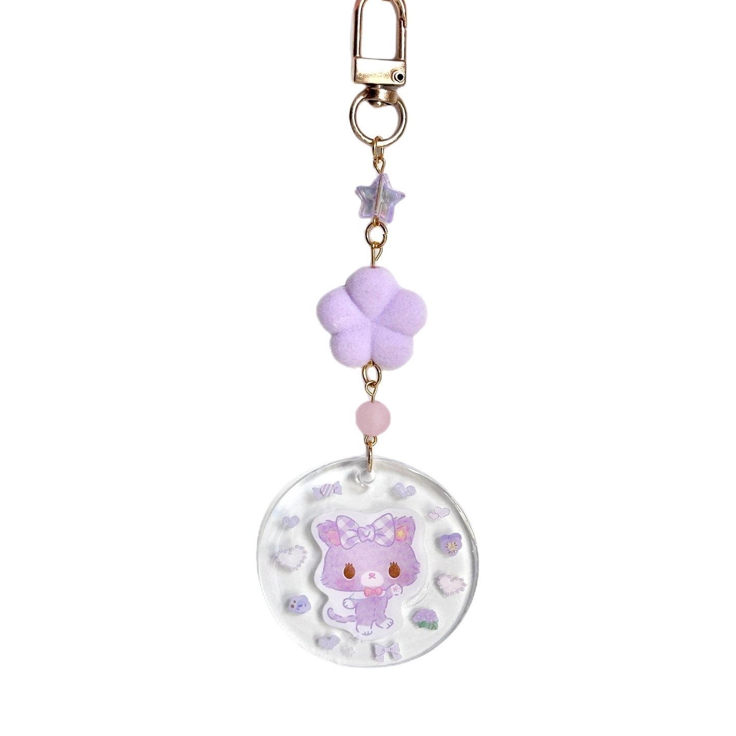 Mewkledreamy Sanrio Bag Charm Handmade One of a Kind Beaded Clip Keychain